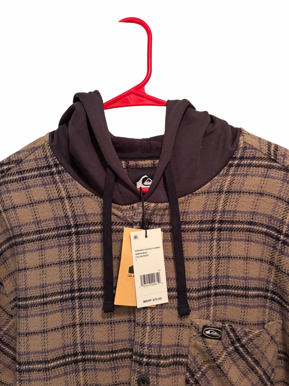 Quiksilver Sandbar Button Down Flannel. Size Large. New with tags - Picture 2 of 8